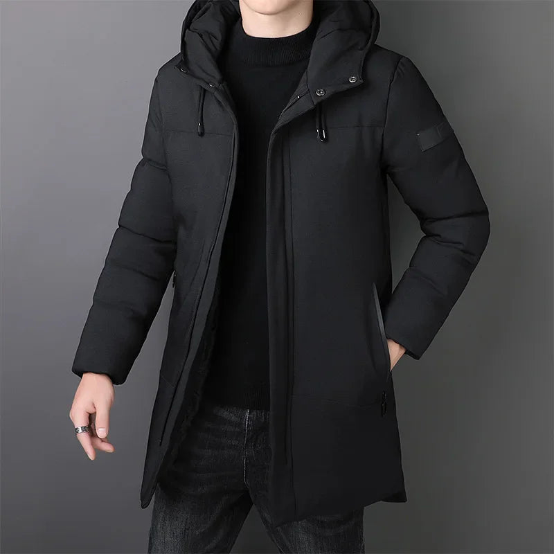 Elegante chaqueta larga para hombre
