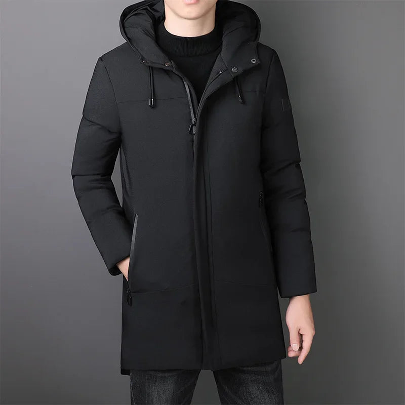 Elegante chaqueta larga para hombre