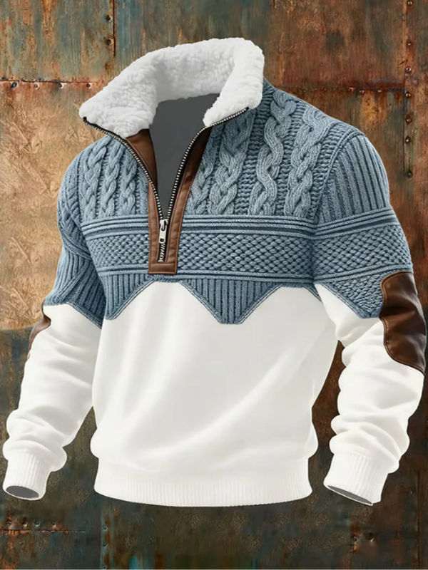 Monarch Fleece-Collar Knit Sweater