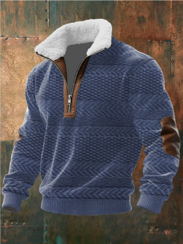 Monarch Fleece-Collar Knit Sweater