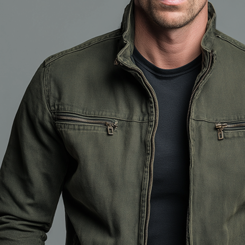 Renzo™ | Chaqueta clásica de algodón con cremallera