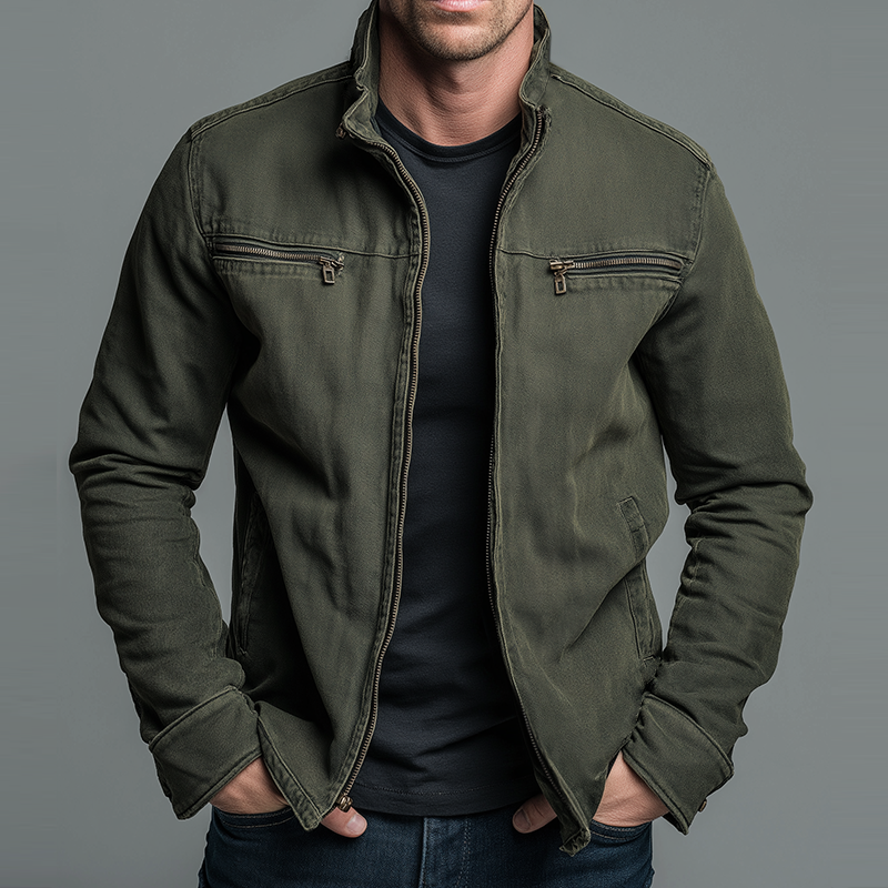 Renzo™ | Chaqueta clásica de algodón con cremallera