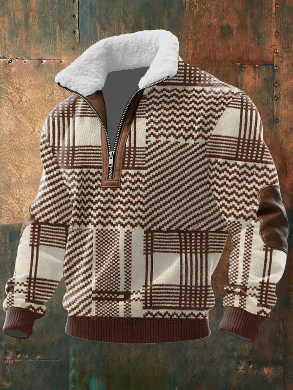 Monarch Fleece-Collar Knit Sweater