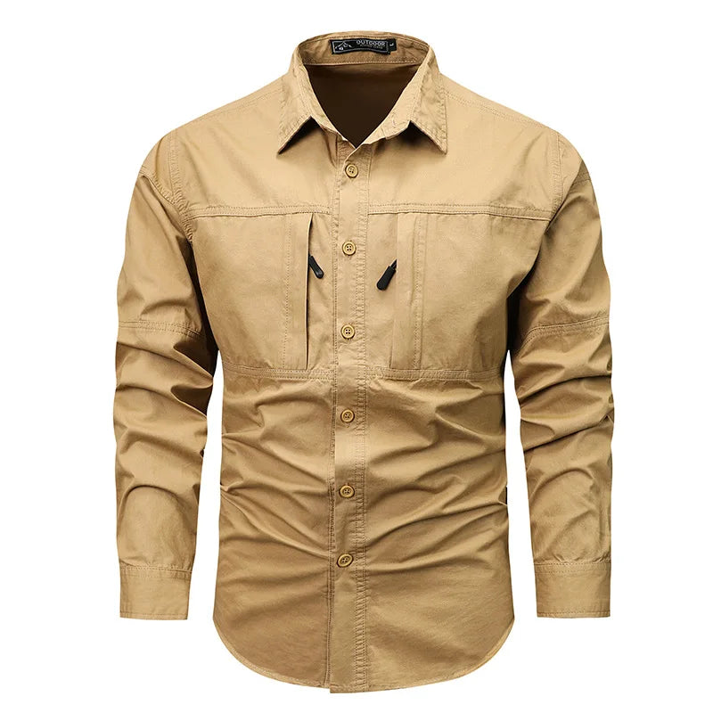 Camisa casual de manga larga para hombre