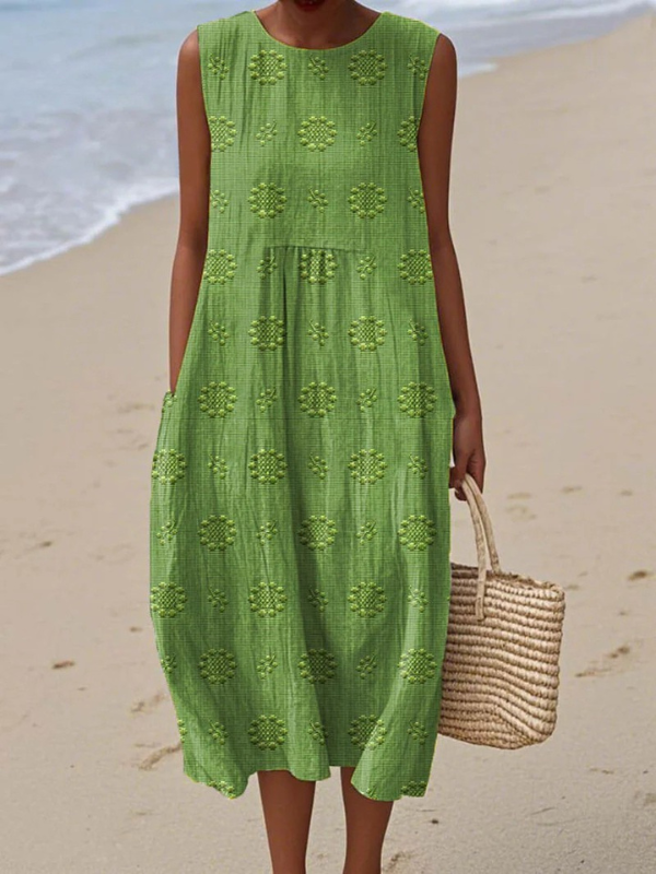 Sara | Patterned Midi Dress