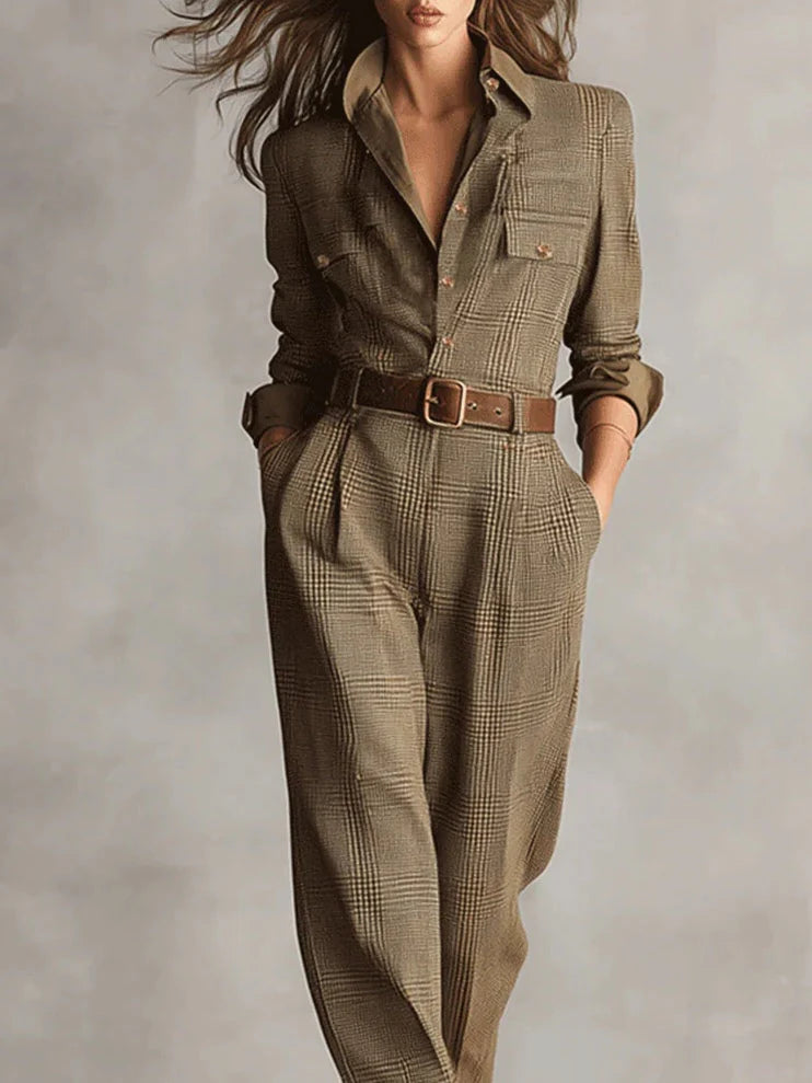 Monarch Elegant Plaid Jumpsuit