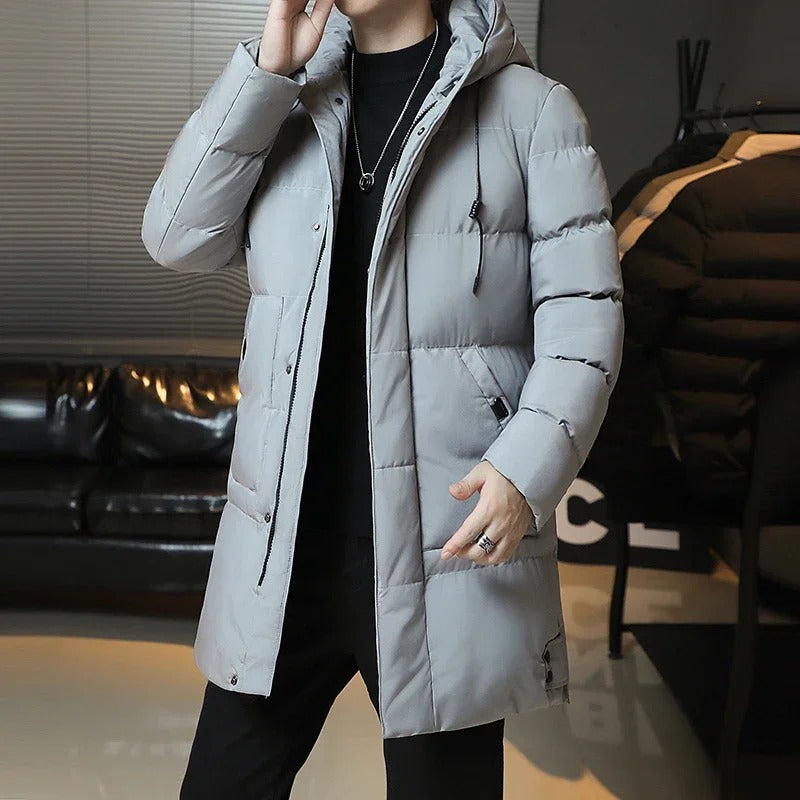 Elegante chaqueta larga de invierno
