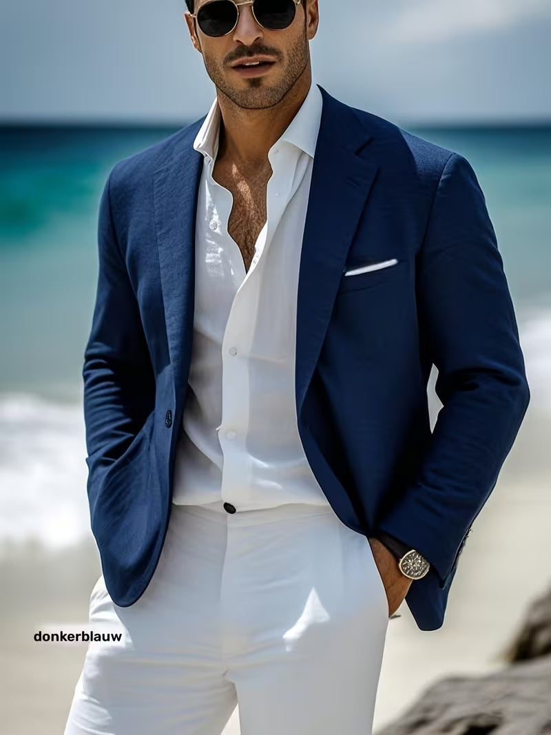 The Azure Linen Blazer