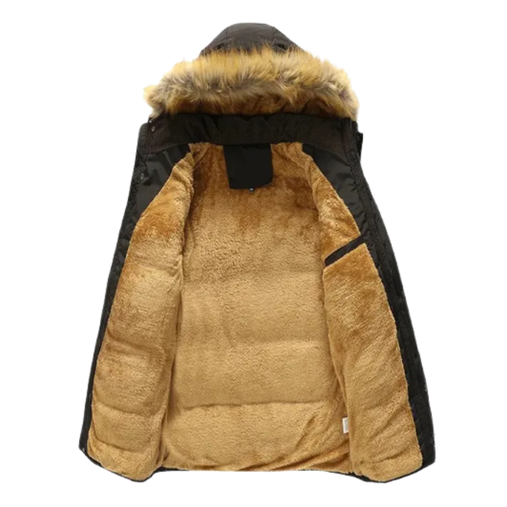 Elegante chaqueta de invierno de forro polar acolchado
