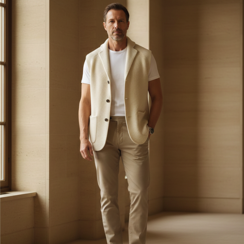 Monarch Wool-Blend Knit Vest