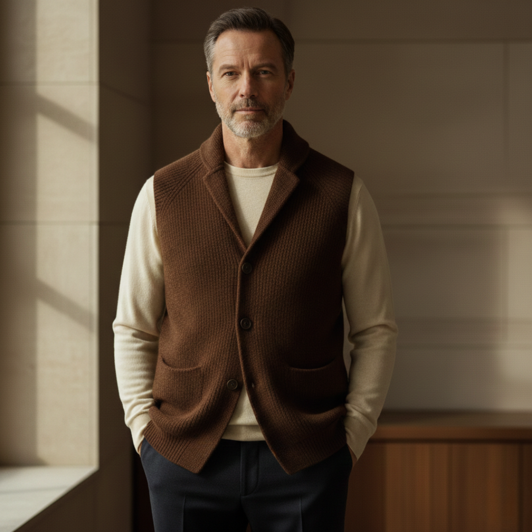 Monarch Wool-Blend Knit Vest