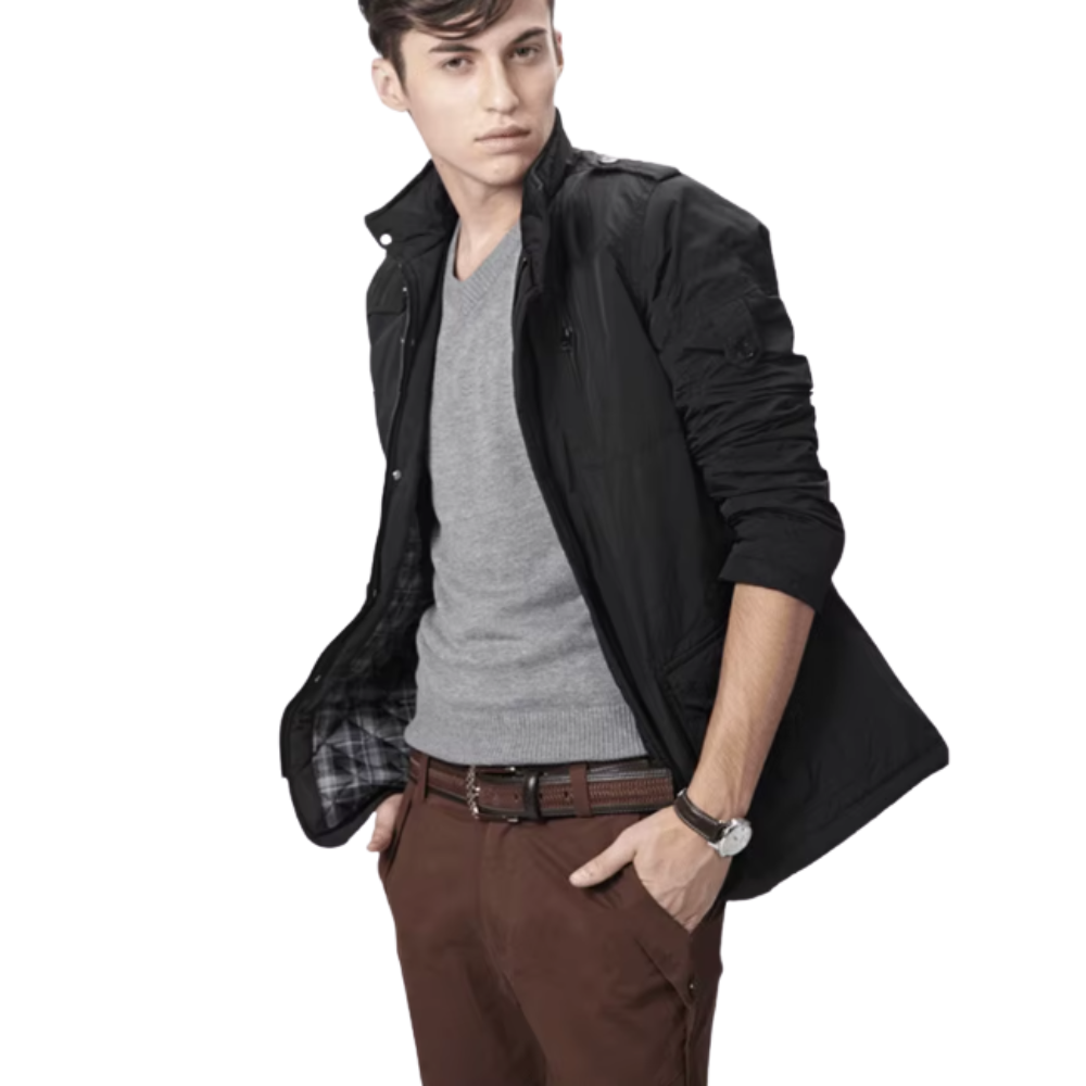 Elegante chaqueta cortaviento