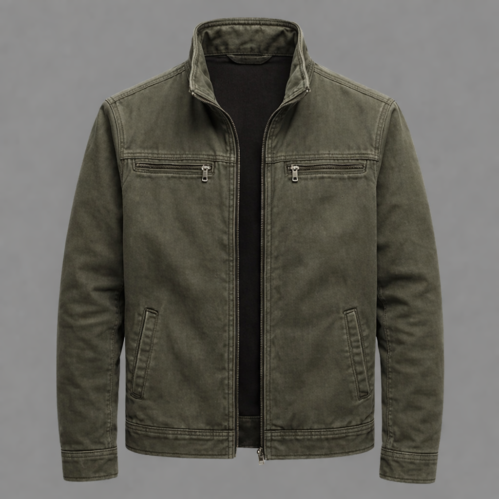 Renzo™ | Chaqueta clásica de algodón con cremallera