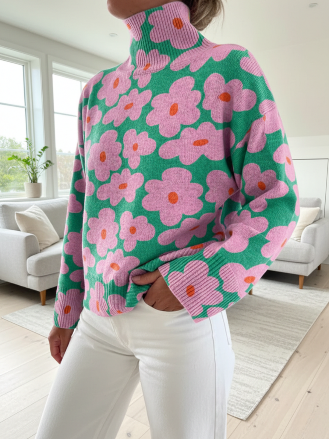 Monarch Floral Knit Sweater