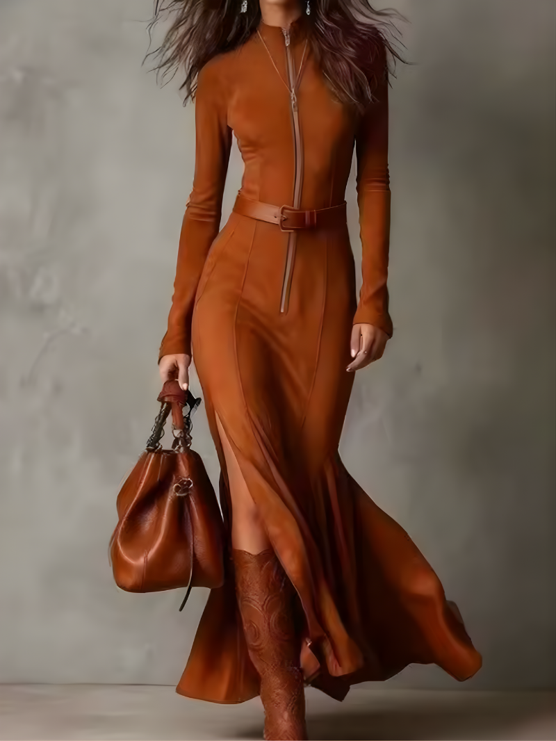 Monarch Julina Suede Silhouette Dress