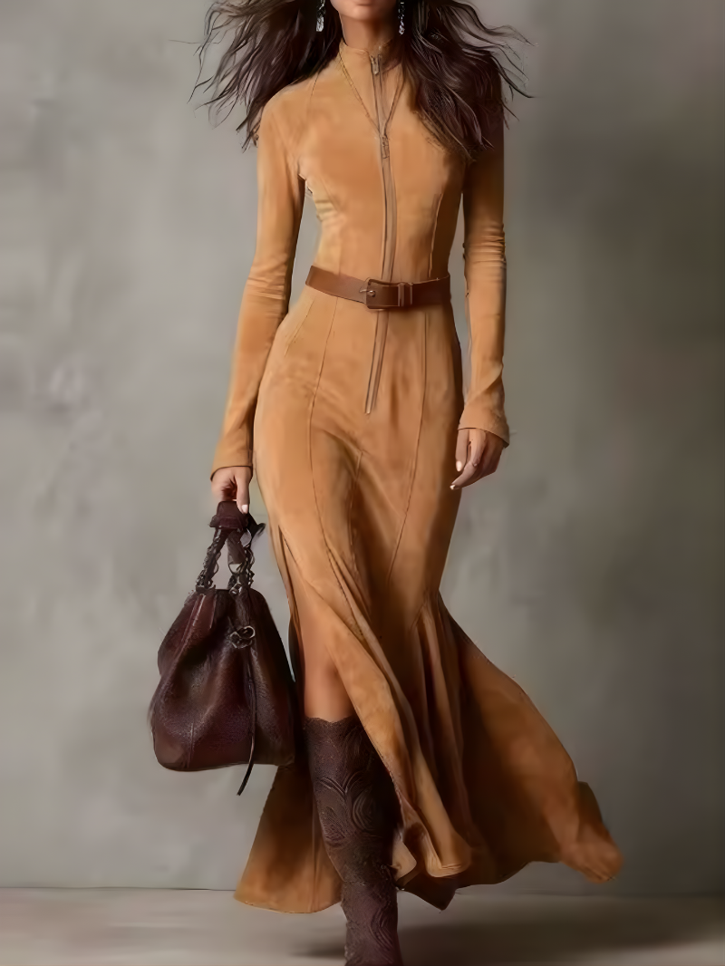 Monarch Julina Suede Silhouette Dress