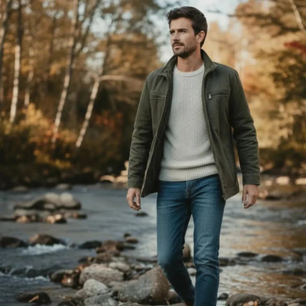 Renzo™ | Chaqueta clásica de algodón con cremallera