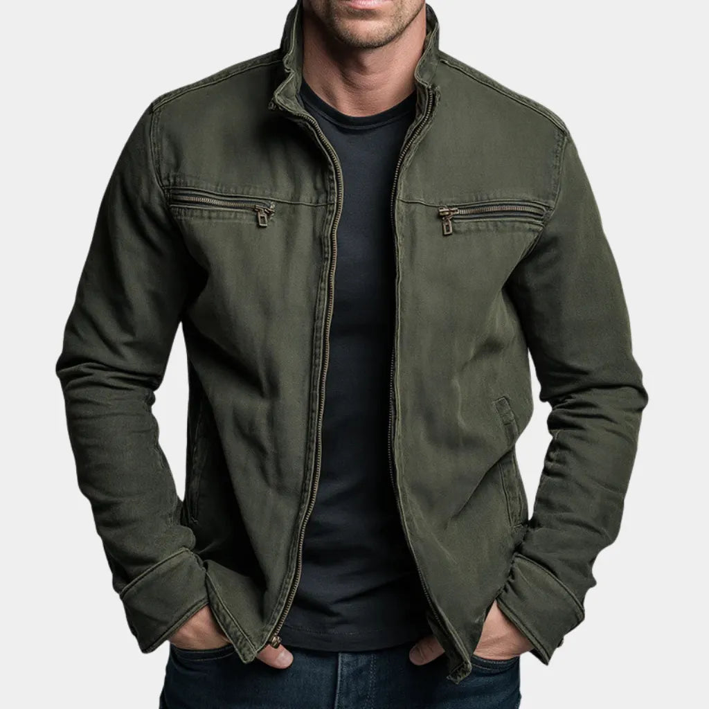 Renzo™ | Chaqueta clásica de algodón con cremallera