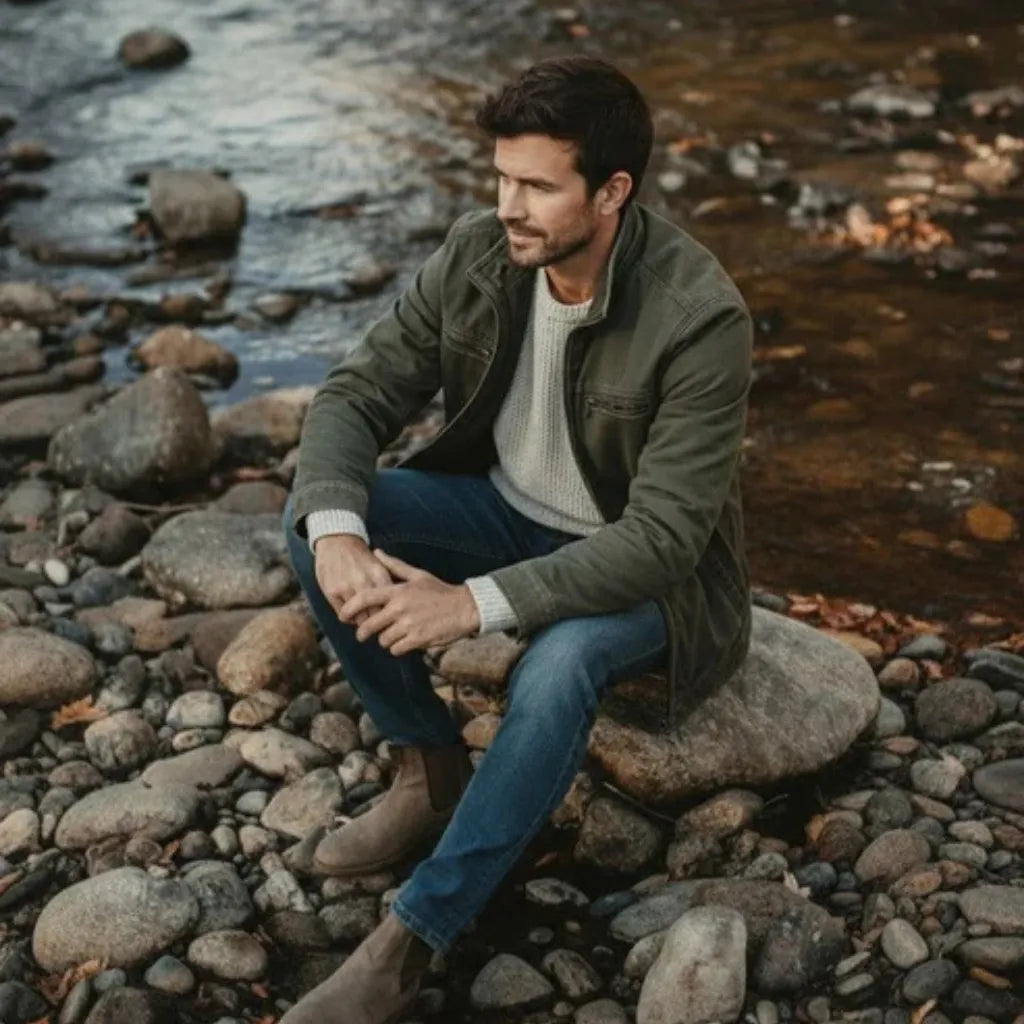 Renzo™ | Chaqueta clásica de algodón con cremallera